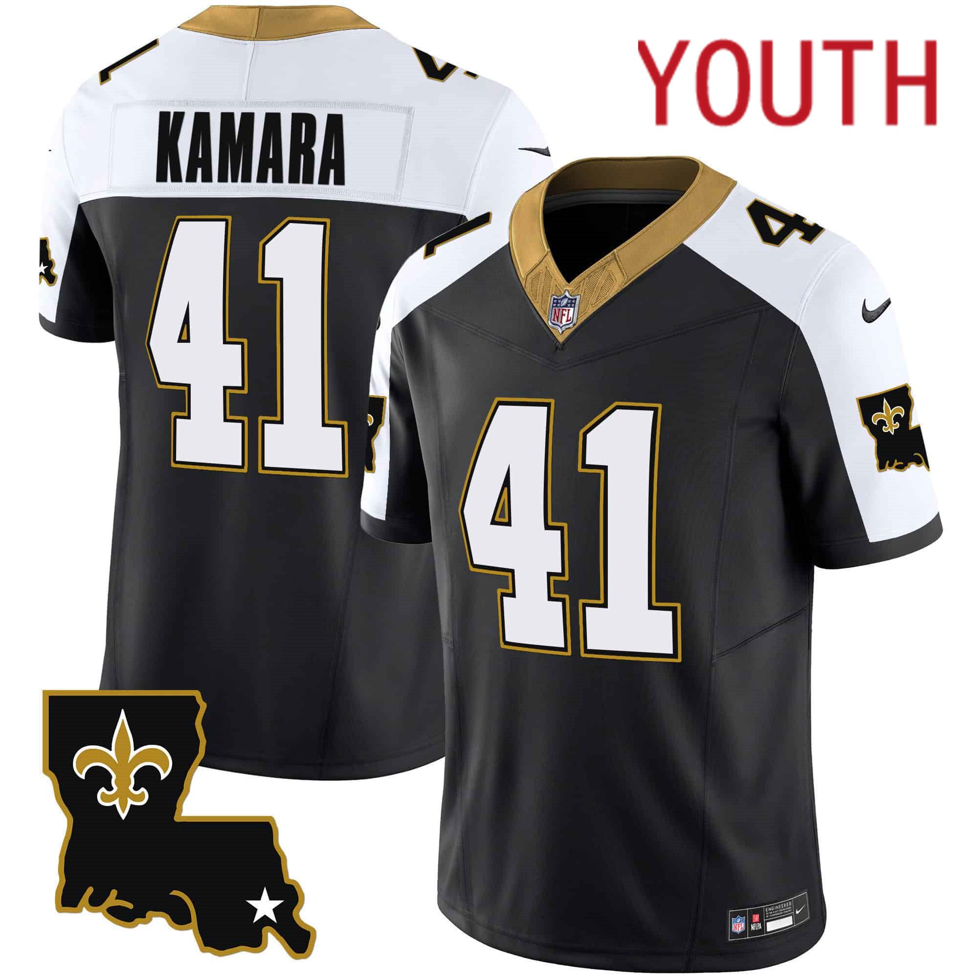 Youth New Orleans Saints #41 Kamara Black 2024 Nike 1987 Legacy Vapor Limited NFL Jersey->youth nfl jersey->Youth Jersey